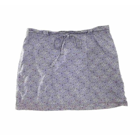 American Eagle Women’s Floral Cotton Mini Skirt Size 12 Drawstring Spring - Picture 1 of 7